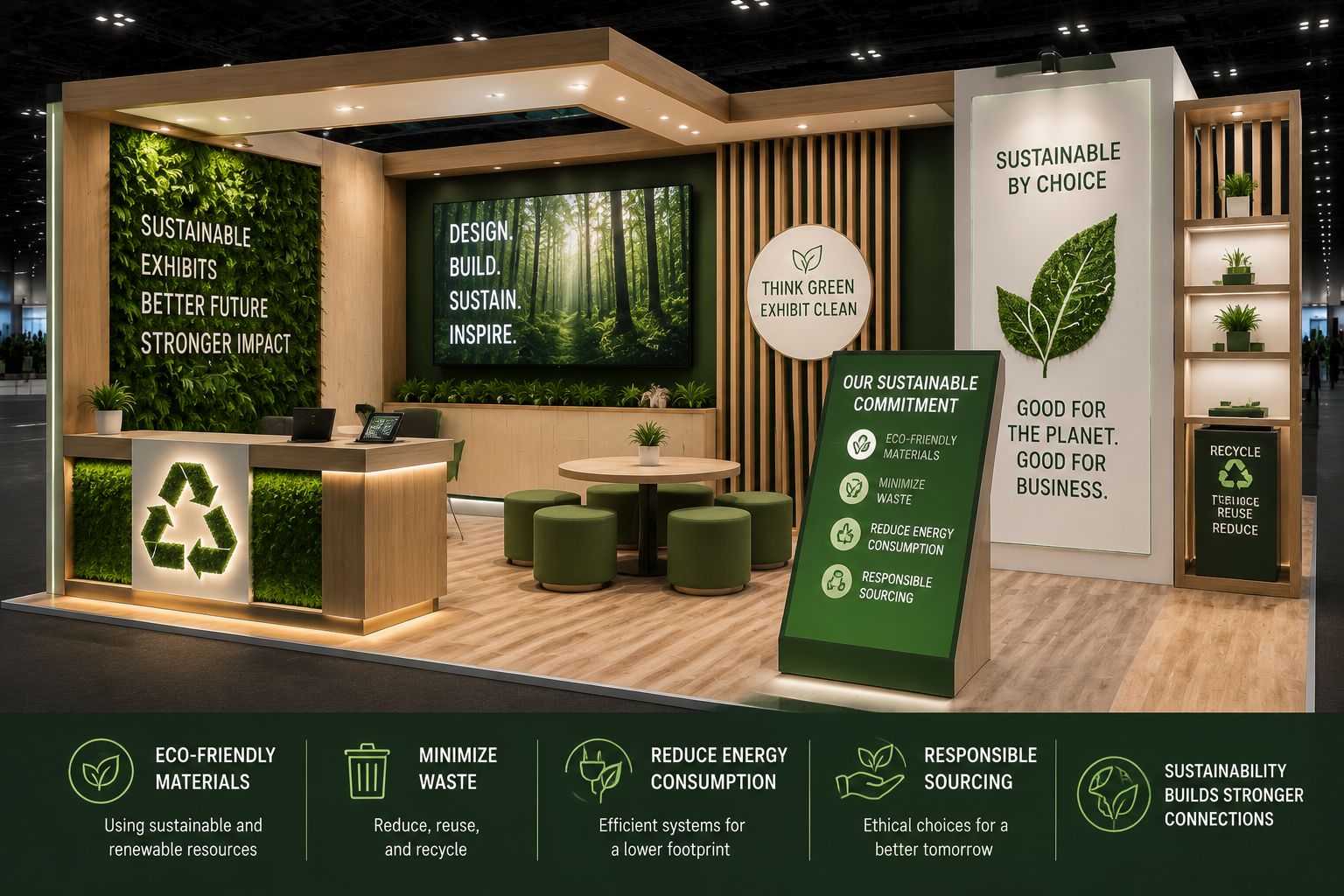 Sustainable practices in exhibitions showcasing eco-friendly designs